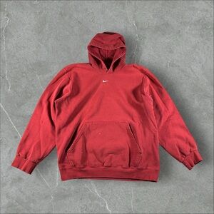 Vintage Nike Hoodie Men Large Red Center Swoosh Check Essential Travis Scott Y2K